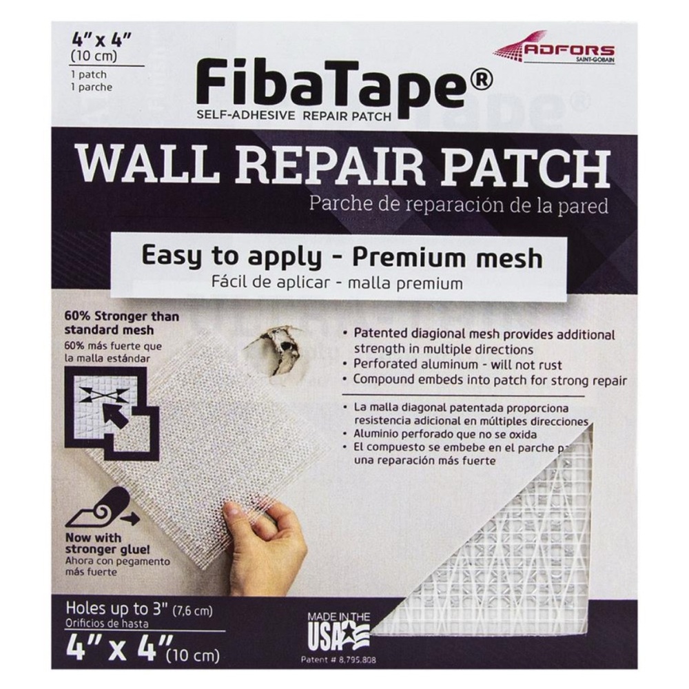 Self-Adhesive Wall Repair Patch - White 4x4 (2pk)